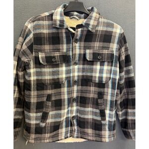 American Eagle Outfitters Plaid Sherpa Lined Flannel Shirt Jacket Men's Size L